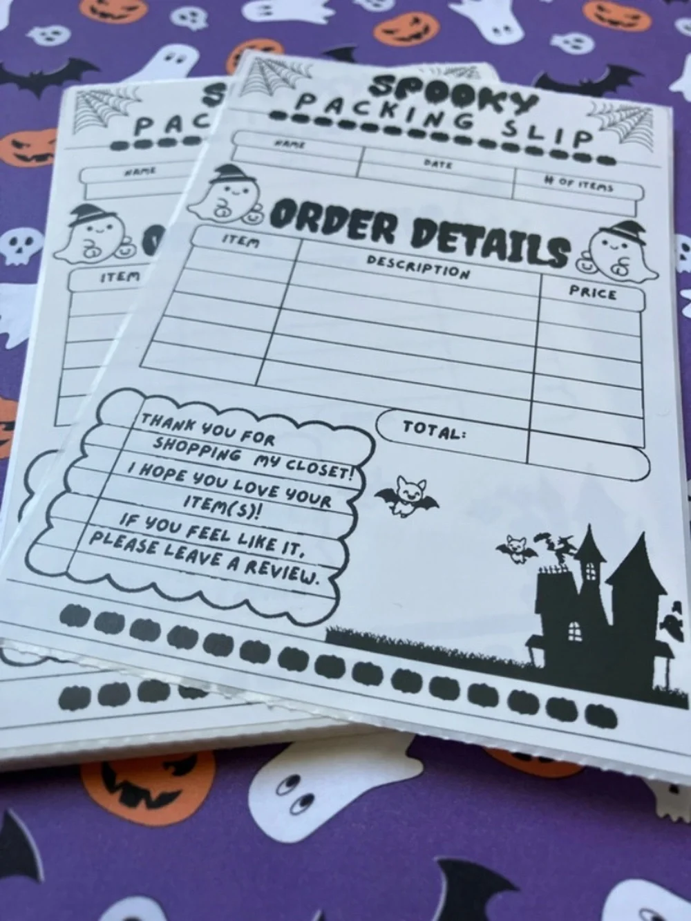 Spooky Themed Thermal Packing Slip Labels (20)